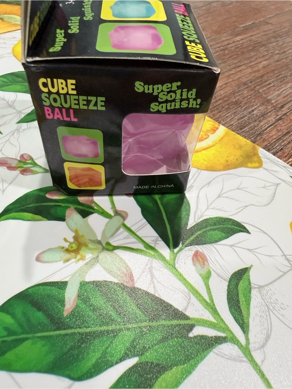 Cube Squeeze Ball - Pink Super Solid Squish Stress Toy